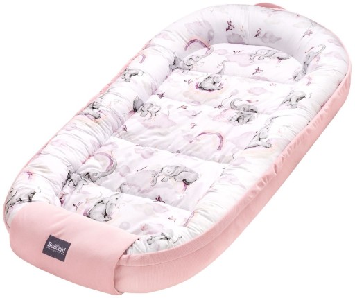 Kokon niemowlęcy XXL 120x65 cm duzy gigant Kojec Mata Otulacz Gniazdo róż