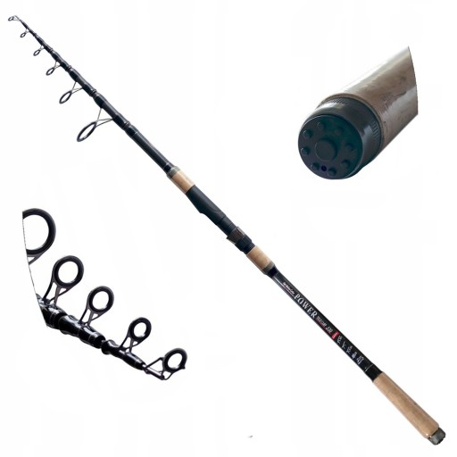 WĘDKA KARPIOWA WĘGLOWA 3,30 m TELESKOPOWA 3,0 lbs