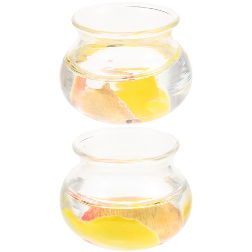 Mini Goldfish Bowl Akwarium Okrągłe Szklane 2 Szt