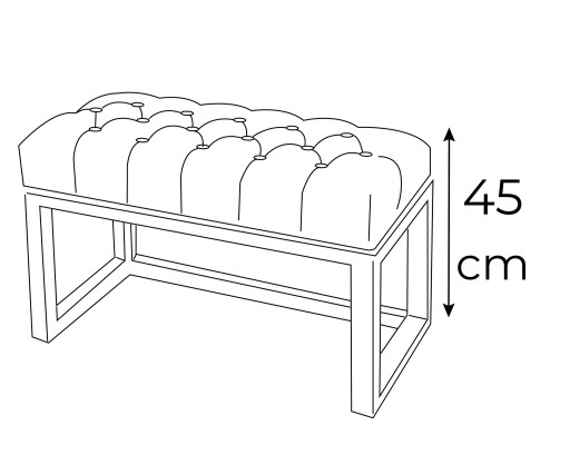 Wysokość ławki industrialnej: 45 cm