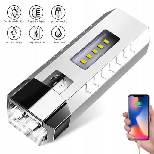 LED Flashlight USB Rechargeable LED lamp beads
