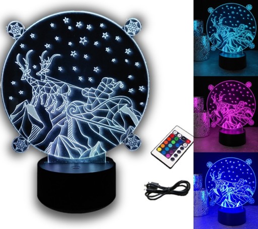 OZDOBA ŚWIĄTECZNA MIKOŁAJ 3D LED KOLORY RGB PILOT