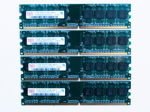 4 szt. Pamięć HYNIX 512MB PC2-4200U 667MHz - HYMP564U64CP8-C4 PQ-C