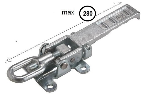 zamkniecie zaczep zamek rygiel hak laweta 280mm