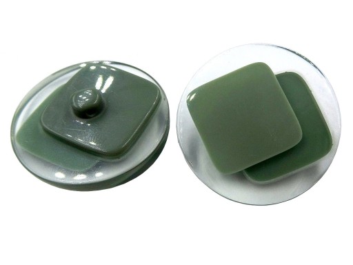 27mm Guziki ozdobne 12 sztuk kolor PRZEZROCZYSTY +ZIELONY K343 8518