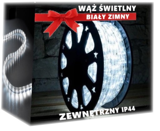 WĄŻ ŚWIETYLNY LED NA METRY BIAŁY ZIMNY LAMPKI LED