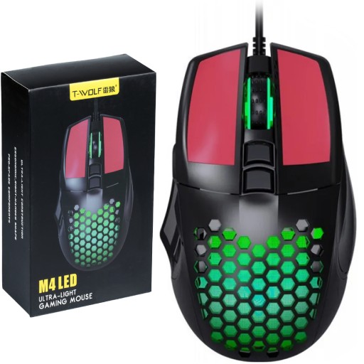 GAMINGOWA MYSZ-KA DLA GRACZY T-WOLF M4 LED 4000DPI