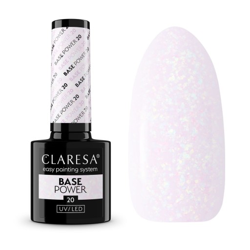 CLARESA BASE POWER 20 BEZKWASOWA BAZA HYBRYDOWA MLECZNA Z DROBINAMI FOLII