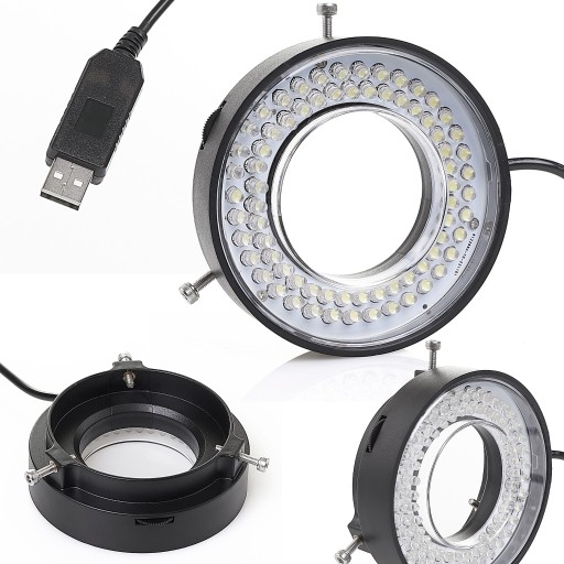 REGULOWANY OŚWIETLACZ OŚWIETLENIE DO MIKROSKOPU 72X LED TECHREBAL 60MM