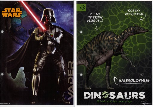 Karteczki do segregatora Derform Star Wars 03 + Dinosaurs 04
