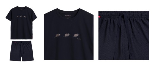 ATLANTIC piżama męska krótki rękaw, spodenki, szorty NMP 371 *XXL* granat