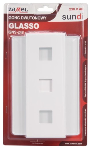GONG DWUTONOWY GLASSO 230V BIAŁY TYP: GNS-248-BIA
