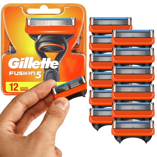 GILLETTE FUSION 5 WKŁADY NOŻYKI OSTRZA DO GOLENIA MASZYNKI ORYGINALNE 12SZT