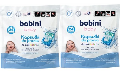 BOBINI kapsułki do prania Biel i Kolor 24szt x 2