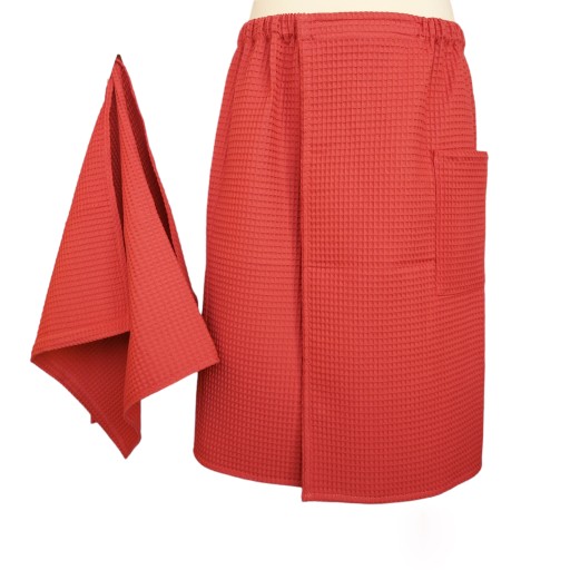 Zestaw Kilt + Ręcznik do sauny Wafel Czerwony SM