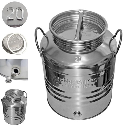 BECZKA stal INOX 20L bańka pojemnik kanister na wodę źródlaną pitną czystą