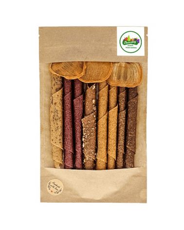 NATURALNIE ZDROWE ROLLSY OWOCOWE MIX 6 SMAKÓW Z KAKI RULONIKI ECOSNACK 100g