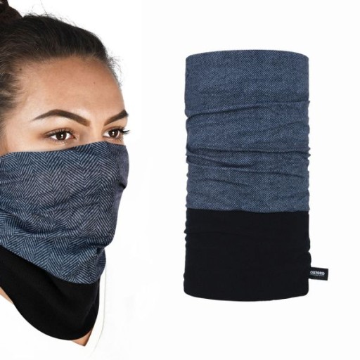 Kołnierz ocieplający OXFORD HERRINGBONE SNUG typ unisex, kolor czarny/szary