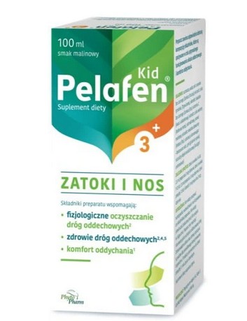 Pelafen Kid 3+ Zatoki i Nos syrop na przeziębienie u dzieci MALINOWY 100 ml
