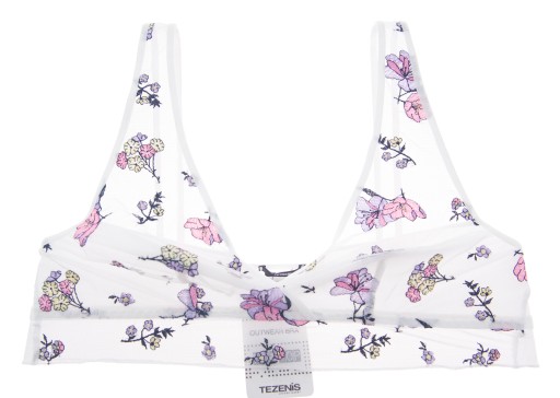 TEZENIS calzedonia top biustonosz biały kwiaty S