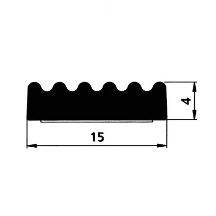 USZCZELKA GUMOWA SAMOPRZYLEPNA Z KLEJEM E 15x4mm