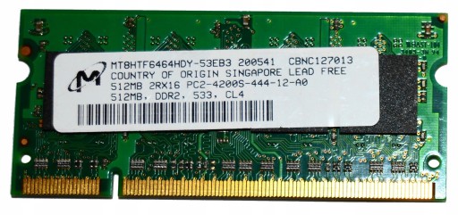 Pamięć DDR2 Micron MT8HTF6464HDY-53EB3 512MB PC2-4