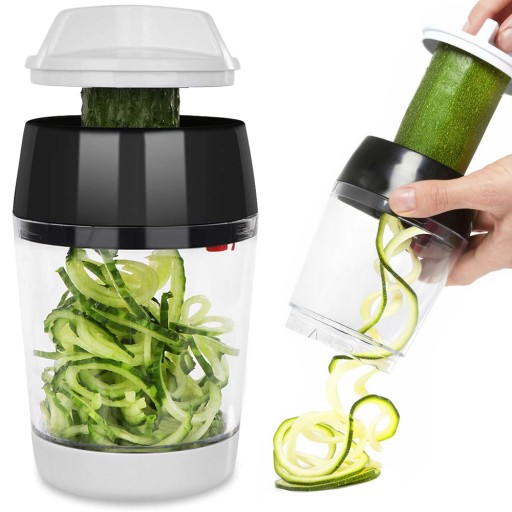 TEMPERÓWKA SPIRALNA SZATKOWNICA DO WARZYW OWOCÓW POJEMNIK 400ml REGULOWANA
