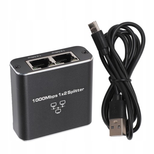 ADAPTER ROZDZIELACZ SWITCH SPLITTER LAN ETHERNET RJ45 2XRJ45 1000Mbps