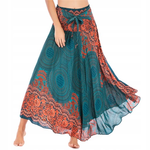 ZWIEWNA DŁUGA SPÓDNICA MAXI DO KOSTEK BOHO DAMSKAM