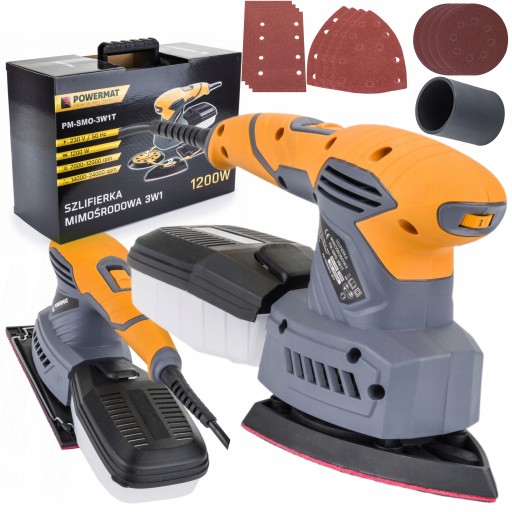 SZLIFIERKA OSCYLACYJNA MIMOŚRODOWA 125mm MULTISZLIFIERKA 3W1 1200W SMO-3W1T