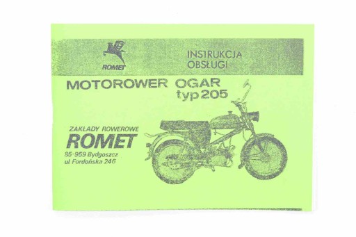 KATALOG INSTRUKCJA OBSŁUGI ROMET OGAR 205