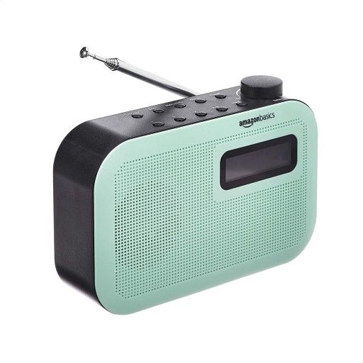 2045i.AMAZON BASICS PRZENOŚNE RADIO DAB/FM MIĘTOWY