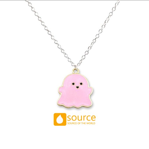 Halloween Necklace Black and White Ghost Cartoon