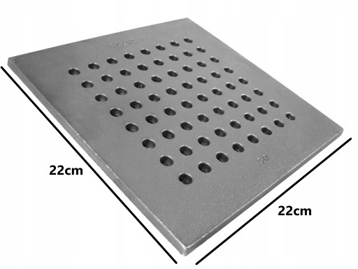 RUSZT ŻELIWNY DZIURKOWANY DO KOMINKA PIECA 22x22