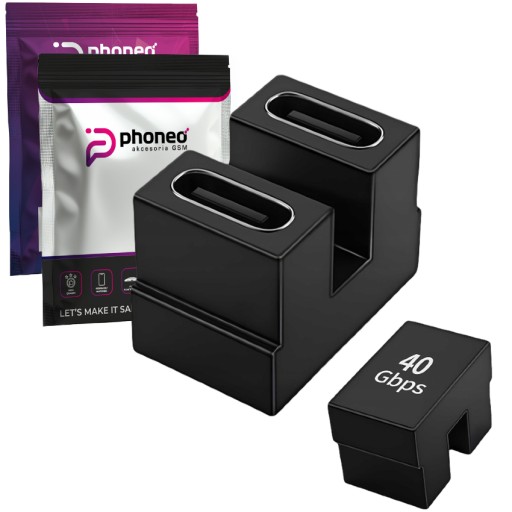 ADAPTER PRZEJŚCIÓWKA ŁĄCZNIK KĄTOWY PHONEO USB-C DO USB-C 40GBPS USB 4 V6