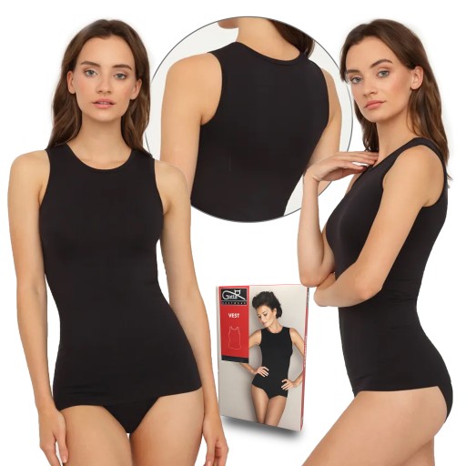 Koszulka grube ramiączka GATTA VEST, Czarna, XL
