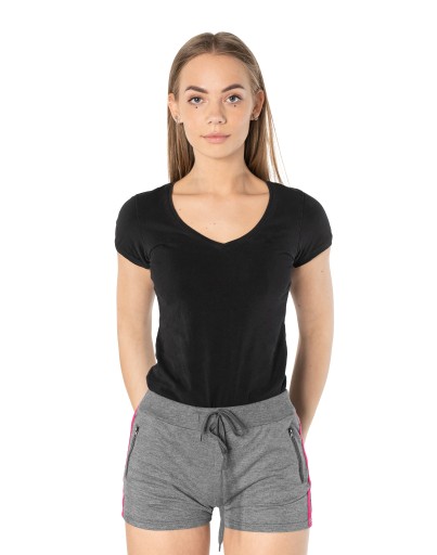 Krótkie Sportowe Spodnie Spodenki Treningowe Damskie Bawełniane 86035-6 L