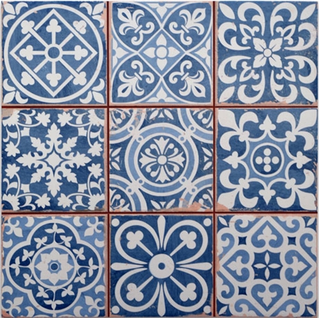 PŁYTKI PATCHWORK NIEBIESKIE 33X33 PODŁOGOWE FS