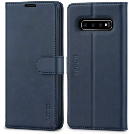 Etui z klapką soft tuch Tucch Samsung s10 PLUS niebieskie RFID