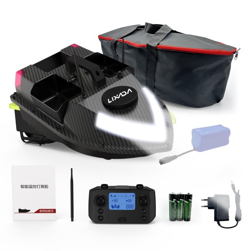 GPS ŁÓDKA ZANĘTOWA D020 600M 99 PUNKTÓW GPS WZÓR WŁÓKNA WĘGLOWEGO 12000mah