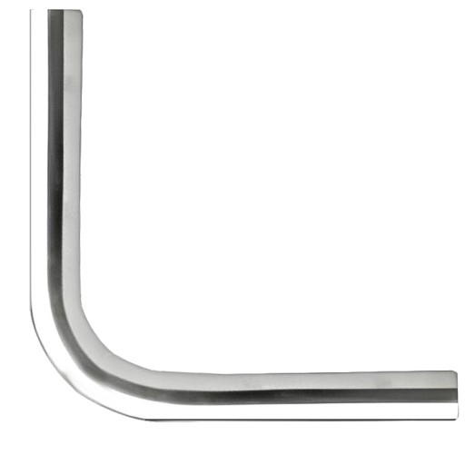 KOLANO GIĘTE NAROŻNIK METAL 10x10cm RURA DRĄŻEK MEBLOWY CHROM fi16mm