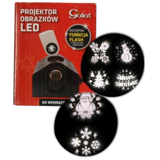 PROJEKTOR ŚWIĄTECZNY RZUTNIK LED WZORY ŚWIĘTA ZIMA