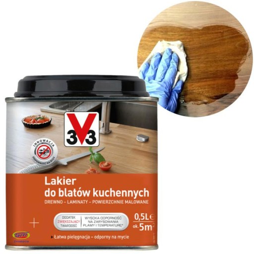 3V3 LAKIER DO BLATÓW KUCHENNYCH 0.5L bezbarwny V33