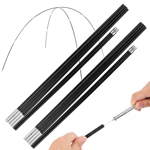 PAŁĄK STELAŻ DO NAMIOTU SKŁADANY 6 SEGMENTÓW SEGMENTOWY 8mm 340cm 2 SZTUKI