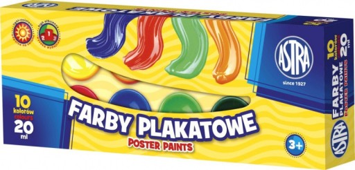 Farby Plakatowe Astra Szkolne 10 Kolorów GWARANCJA