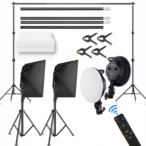 Softbox Lampa Softbox LED 2x50W Zestaw Statywy Studyjny do Fotografii Zdjęć