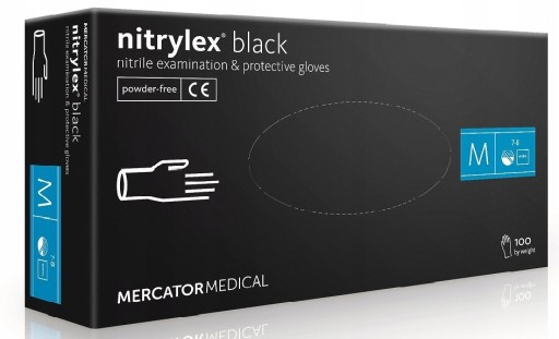 RĘKAWICE NITRYLOWE Czarne Rozmiar M BLACK Nitrylex
