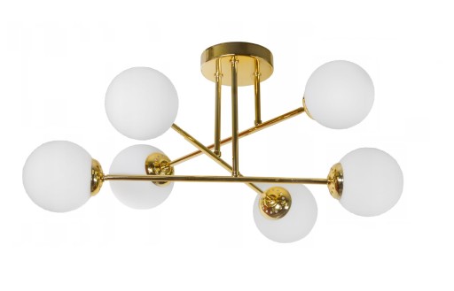 LAMPA WISZĄCA SUFITOWA ZŁOTA ŻYRANDOL KULE LED