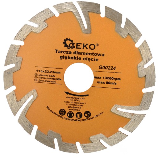 TARCZA DIAMENTOWA GŁĘBOKIE CIĘCIE 115mm