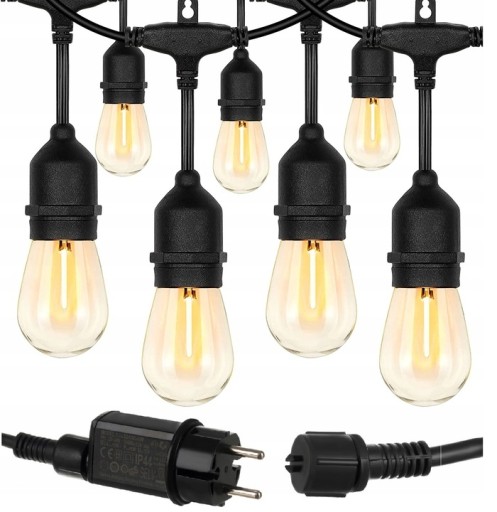 GIRLANDA ŚWIETLNA Ogrodowa Lampki ogrodowe do ogrodu 10m METRÓW 10 LED